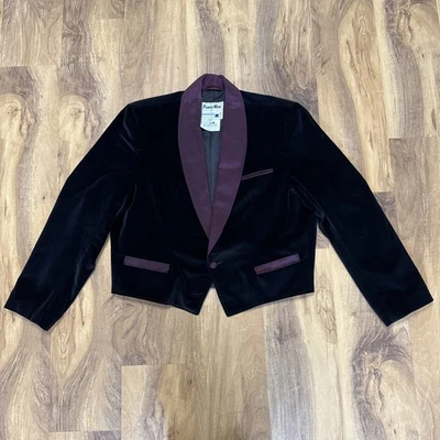 Blazer Chaqueta Abrigo Cintura Pioneer Wear Western Tux Hombres 48 Vintage Terciopelo Negro Foto 1 de 4