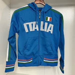Vintage Ghast Italia Track Jacket Soccer Boys Girls L Full Zip Mock Neck Blue B5 - Picture 1 of 4