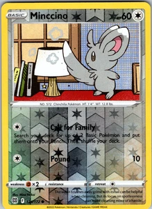 Minccino Reverse Holo 124/172 SWSH09: Brilliant Stars Common - NM - Picture 1 of 2