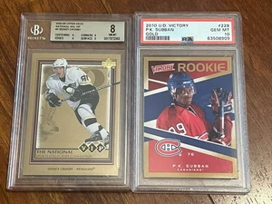 P.K. 2010 SUBBAN PSA 10 UD Victoria Oro #228 y 2005 Sidney Crosby Nacional VIP - Imagen 1 de 8
