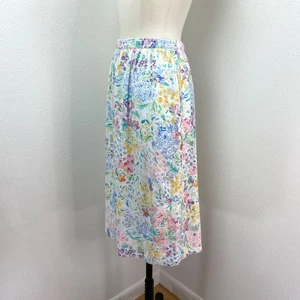 De Colección Años 90 Koret Mujer Primavera Floral Falda Pequeña Algodón Lino Bolsillos Línea A Gasa - Imagen 1 de 7