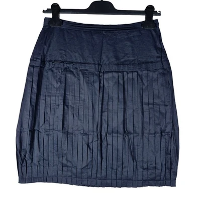 J. Crew  Pleated Skirt Womens Petite 4 Navy Blue Pleated Skirt Classy Preppy - Image 1 of 4