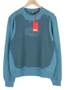 DIESEL S-Ginn-E7 Mens Sweatshirt L Mid Blue Pullover Long Sleeve Crew RRP€175 - Picture 1 of 11