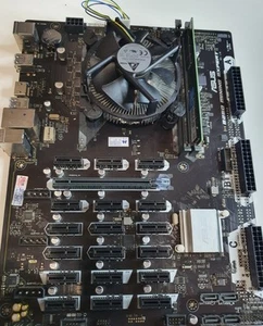 Full Kit MB CPU RAM Cooler ASUS B250 Mining Expert 19 Slot Mining Motherboard - Picture 1 of 1