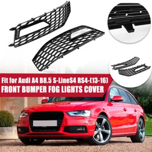 2xRS4 Estilo Luz Niebla Parrilla Borde Panal ABS para 2013-2016 Audi A4 B8.5 - Imagen 1 de 9