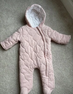 3-6 Months Girls Pink Snowsuit Winter Clothes - Picture 1 of 4