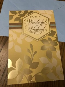 Tarjeta de felicitación grande de 5,5""x 8"" con sello distintivo grande del Feliz Día del Padre por un marido maravilloso - Imagen 1 de 11