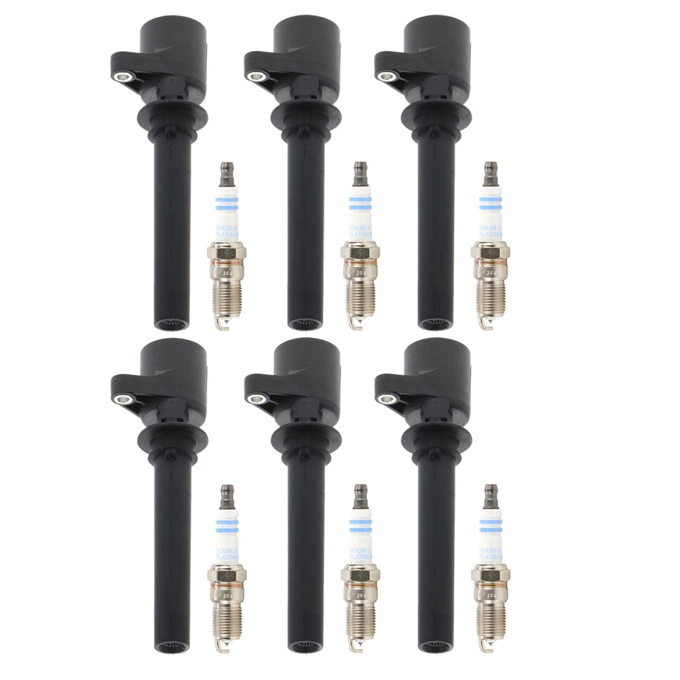 Bosch 6 Ignition Coils & 6 Platinum Spark Plugs Kit For Ford Mercury V6 - Image 1 of 1