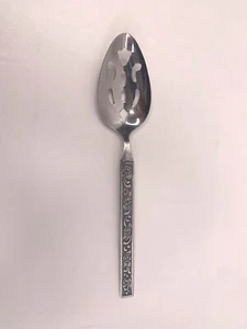 Nasco Stainless Flatware Costellano Floral Design Pierced Serving Spoons - Picture 1 of 4