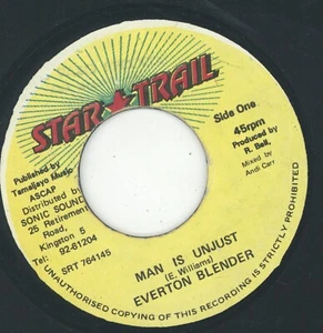 " MAN IS UNJUST." everton blender. STAR TRAIL 7in 1993. - Picture 1 of 2