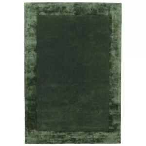 Green Wool & Silk Handmade Hand Tufted Rug Living Room Bedroom Carpet Rugs - Picture 1 of 5