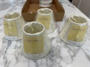 4 Villa Bacci Mini Lamp Shade Cream Damask CLIP ON 3 X 5 X 4” Hobby Lobby New - Picture 1 of 5