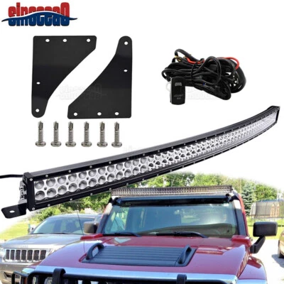 Kit de cableado de soporte de montaje de barra de luz LED curvada para techo Fit Hummer H3 06-10 52"" Foto 1 de 4