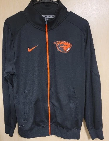 Nike DRI-FIT Mens X-small Oregon State BEAVERS OSU Football Full Zip Logo Cover