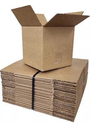 8 x 8 x 8" Corrugated Shipping Boxes Packing Storage Carton Cardboard, 25/pk NEW - Image 1 of 4