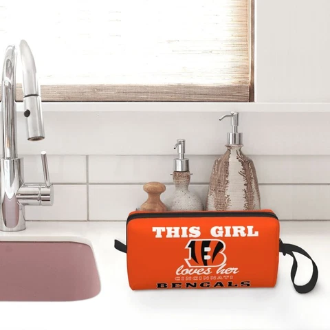 This Girl Loves Her Cincinnati Bengals Portable Storage Bag Cosmetic Bags Cover