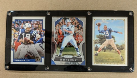 JOHNNY UNITAS 3 CARD PLAQUE BALTIMORE COLTS Cover