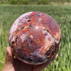 3.19LB Natural Mexican Agate Quartz Sphere Carved Crystal Ball Healing .X3374 - Picture 1 of 14