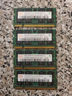 Hynix PC2-5300 (DDR2-667) 1 GB SO-DIMM 667 MHz PC2-5300 DDR2 Memory... - Image 1 of 2