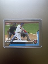 2020 Topps Now Mickey Moniak Call-Up 1st MLB Hit #283 Angels Blue Parallel /49