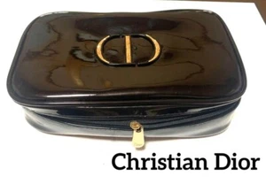 Christian Dior Enamel pouch Vanity BLACK 5.5×21×12.5cm Novelty Makeup Bag gift - Picture 1 of 16