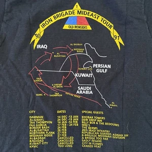 VTG Army T Shirt Iraq Desert Storm Iron Brigade Tour Mideast LG Screen Stars - Picture 1 of 7