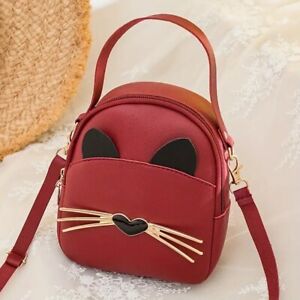 Trendy Cute Cartoon Cat Backpack Coin Purse Wallet Decorative Accessories Holida