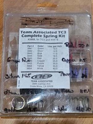 Team Associated Factory Team Sedan Spring Kit #3988 TC3 XXX-S Vintage Rc Parts - Image 1 of 2