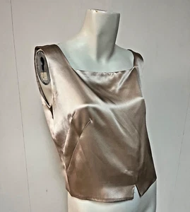 Vintage J Peterman Art Deco 1920s Style Silk Charmeuse Button Back Camisole Sz 4 - Picture 1 of 13