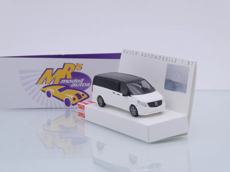 Busch 51129 # Mercedes-Benz Vito Leichenwagen -weiß-schwarz " Bestatter " 1:87 - Bild 1 von 3