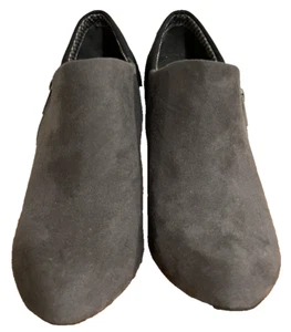 Dexflex bequeme graue Wildlederimitat-Stiefeletten mit hohem Absatz Reißverschluss Größe 8,5 - Bild 1 von 11