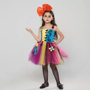 The Nightmare Before Christmas Jack Sally Kids Dress Girls Princess Skirt Suits - Picture 1 of 7