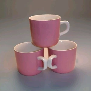 "Vintage Mikasa Rosa Demitasse Tassen 3er Set - MCM Kaffee Tee Mediterrania" - Bild 1 von 3
