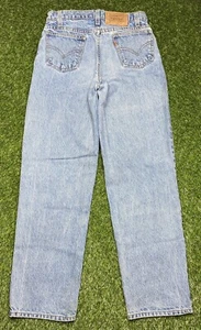Vintage Levis 550 Denim Jeans Youth Size 14 27 Light Wash Orange Tab - Picture 1 of 10