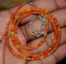 18" Natural Ethiopian OrangeOpal Beads Necklace Welo Fire Opal Gemstone Necklace