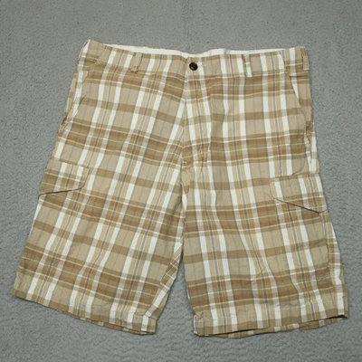 Pantalones Cortos Dockers Cargo Para Hombre Talla 36 Beige Multicolor A Cuadros Solapa Bolsillos Frente Plano Foto 1 de 4