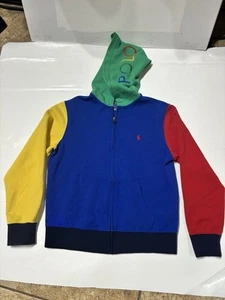 Polo Ralph Lauren Big Boys Color-Blocked Ombre-Logo Zip Hoodie Size Youth Med - Picture 1 of 5