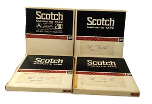 4 Scotch Magnetic Tapes 1 - 200 - 2400' & 3 - 150 - 1/4 inch x 1800 ft   7" Reel - Picture 1 of 10