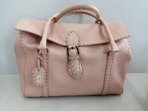 FENDI Selleria Linda Shoulder Tote Bag Flap Leather Pink Women's Auth - Picture 1 of 12
