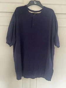 Ted Baker London Macarth Short Sleeve Cotton Henley, Size XL (5), Navy Blue - Picture 1 of 9