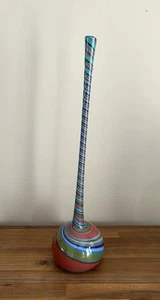 Vtg. Hand Blown Colored Swirled Glass Long Neck Michael Anchin Signed NYC Artist - Picture 1 of 4