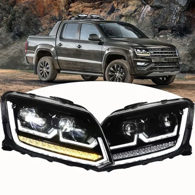 Conjunto de faros LED DRL para VW Amarok 2010-2022 luz de circulación de giro secuencial Foto 1 de 4