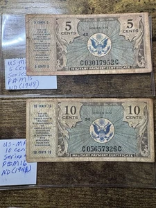 USA MPC  5+10 CENTS SERIES 472 P#M15 & P#M16 - Picture 1 of 2