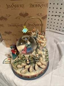 Jim Shore He aquí Bendito Nacimiento Caja de Música Estrella Belén Globo de Nieve 4012658 con Etiqueta - Imagen 1 de 8