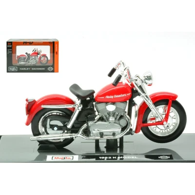 HARLEY DAVIDSON K MODEL 1952 RED 1:18 Maisto Moto Modellino Nuovo - Immagine 1 di 3