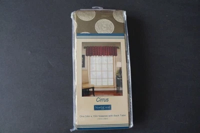 NorthCrest Home Cirrus Valance with Back Tabs 54 x 15 inch Olive Green - Image 1 of 2