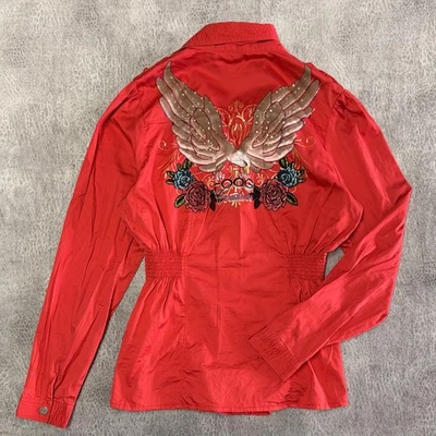 Blusa Coogi adornada ajustada manga larga abotonada Foto 1 de 4