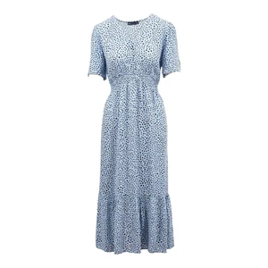 M&S Collection Blue Polka Dot Midi Tea Dress - Picture 1 of 6
