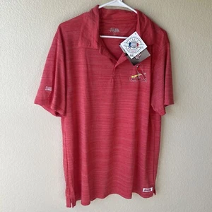 ST LOUIS CARDINALS Logo Men Red Short Sleeve Golf Polo Shirt L Stitches NEW TAGS - Picture 1 of 8