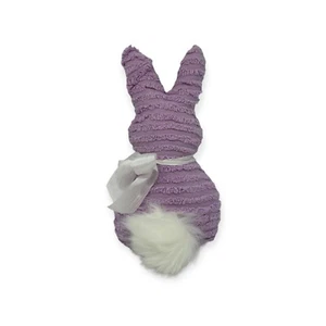 NEW Handmade Bunny Peep Shaped Pillow Vintage Chenille  Fuzzy Tail  Easter - Picture 1 of 12
